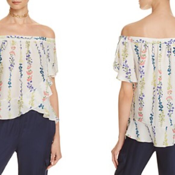 BCBG x Bloomingdale's "Trixy" Off-the-Shoulder Ruffle Top - Picture 2 of 6